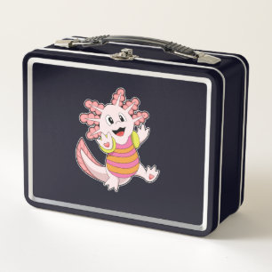 Axolotl Swimming Metal Lunch Box