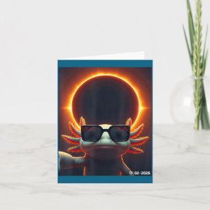 Axolotl Taking Selfie Solar 2026 Eclipse Wearing G Card