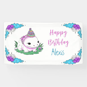 Axolotl themed Girl's Birthday Party Personalised Banner