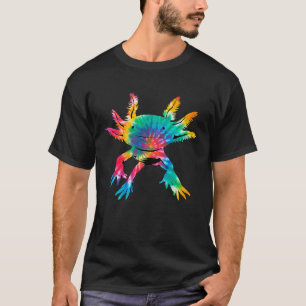 Axolotl Tie Dye Colourful Graphic cute Axolotl Tie T-Shirt