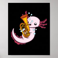 Axolotl Tuba Player Cute Axlotl Music Kids Tuba