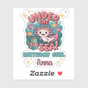 Axolotl Under the Sea Birthday Girl Cute Ocean 