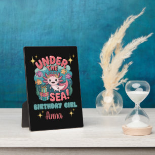 Axolotl Under the Sea Birthday Girl Cute Ocean Plaque