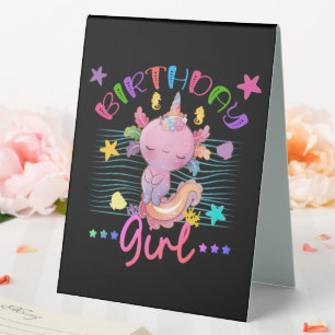 Axolotl Unicorn Birthday Girl Party Theme Colourfu