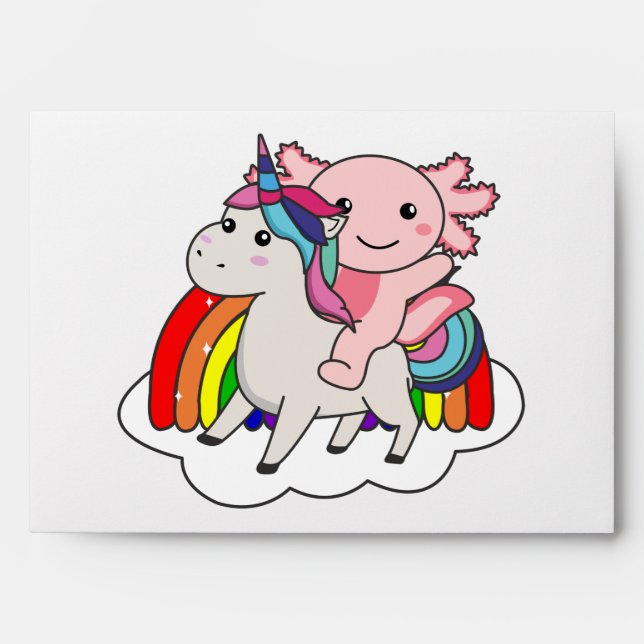 Axolotl Unicorn Rainbow Animals Unicorns Envelope (Front)