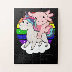 Axolotl Unicorn Rainbow Animals Unicorns Jigsaw Puzzle