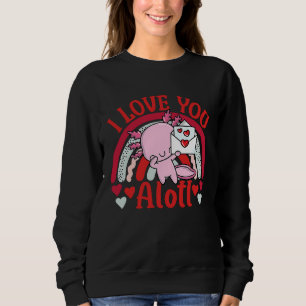 Axolotl Valentine's Day 2023 I Love You Alotl Rain Sweatshirt