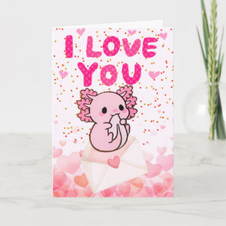 Axolotl valentines day cards