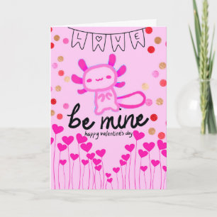 Axolotl valentines day cards