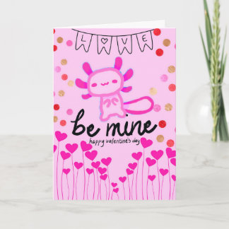 Axolotl valentines day cards