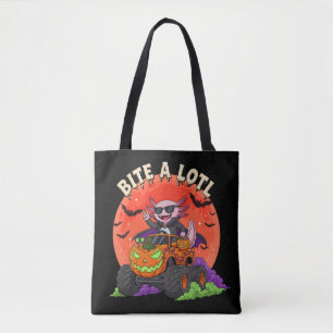 Axolotl Vampire Halloween Monster Truck Candy Tote Bag