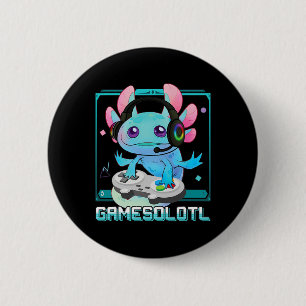 Axolotl Video Gamer Kawaii Pastel Goth Cute Anime  6 Cm Round Badge