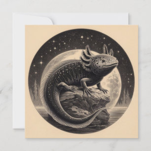 Axolotl Vintage Illustration  Card