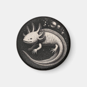Axolotl Vintage Illustration  Magnet