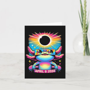 Axolotl Wearing Solar Eclipse Gles April 8 2024 Card