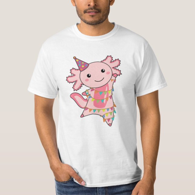 Axolotl Wishes Happy Birthday To You Axolotls T-Sh T-Shirt (Front)