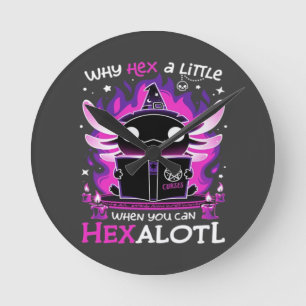 Axolotl Witching Hour - Salamandre  Round Clock