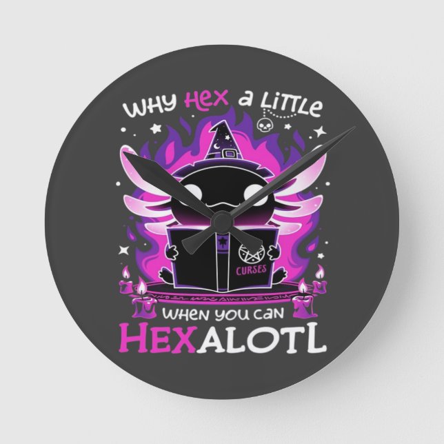 Axolotl Witching Hour - Salamandre  Round Clock (Front)