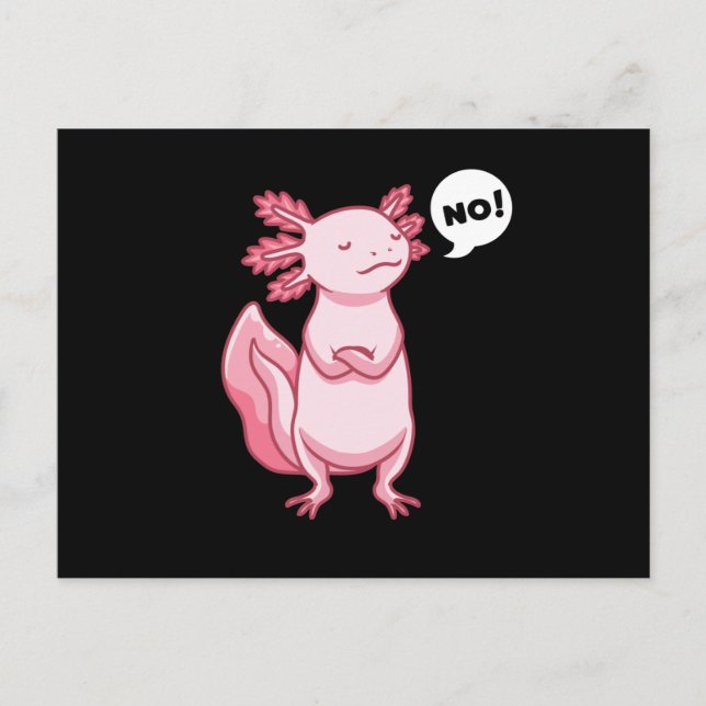 Axolotl With Stuffed Animal In Kawaii Style Postcard (Front)