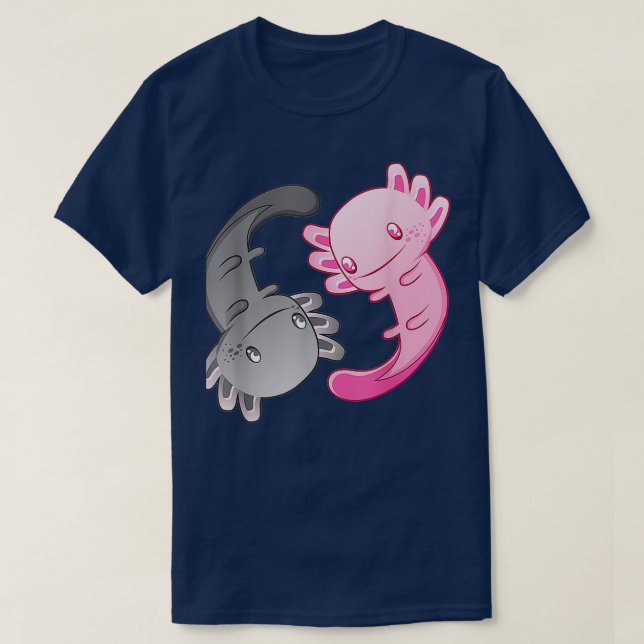 Axolotl Yin Yang Funny Gift for Aquarium Fans 3 T-Shirt (Design Front)