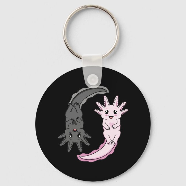 Axolotl Yin Yang Kawaii Animal Axolotls Lover Owne Key Ring (Front)