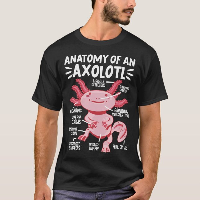 Axolotls Anatomy Of An Axolotl Kawaii T-Shirt (Front)