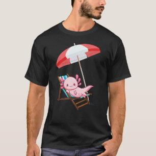 Axolotls Fish Beach Chair White-Axolotl Lizard Sum T-Shirt