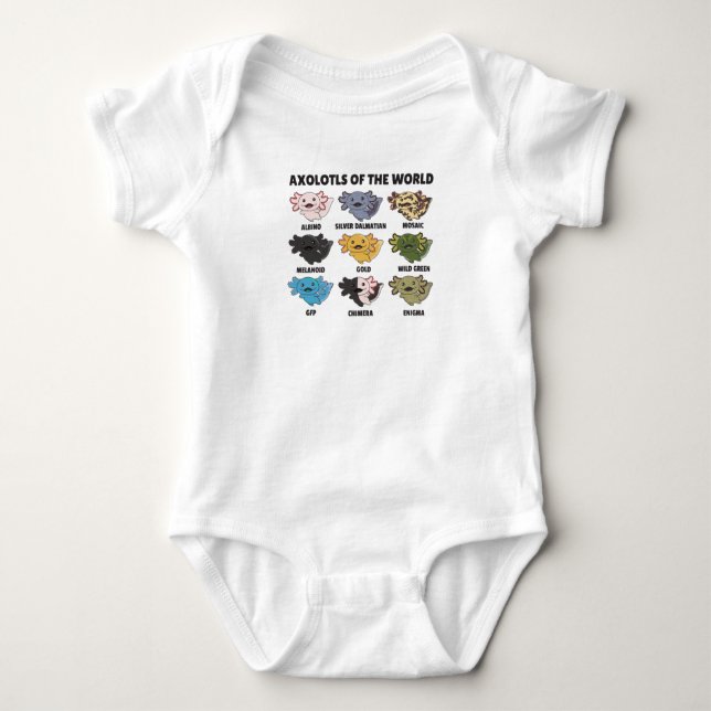 Axolotls From The World Sweet Animals Axolotl Baby Bodysuit (Front)