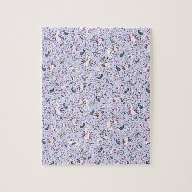 Axolotls in Purple Jigsaw Puzzle (Vertical)