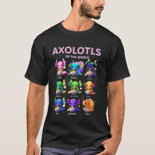 Axolotls of The World Funny Axolotl Kawaii Eating T-Shirt