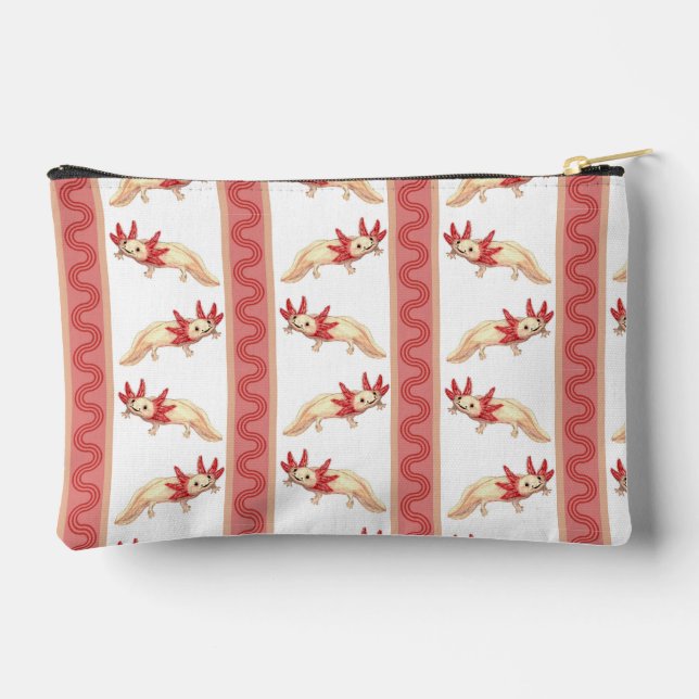 Axotl Stripe Zipper Pouch (Back)