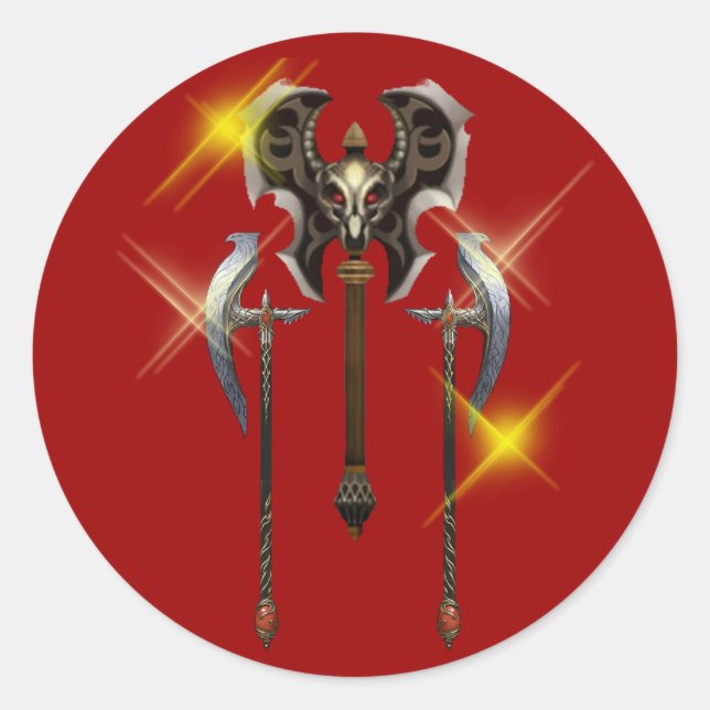 Axt Streitaxt battle ax axe Classic Round Sticker (Front)