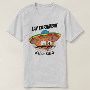 ¡AY CARAMBA! Cartoon Cat Señor Gato™ 2 sided T-Shirt