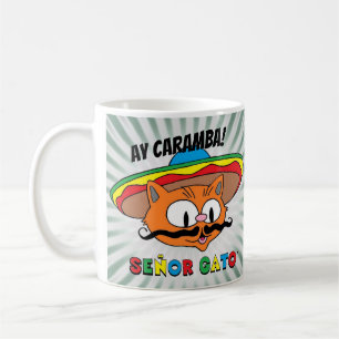 Ay Caramba! Cartoon Cat Señor Gato Coffee Mug