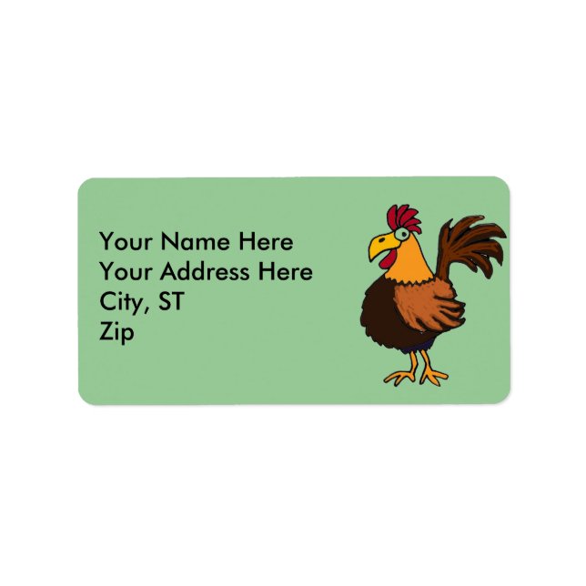 AY- Funny Rooster Address Labels (Front)