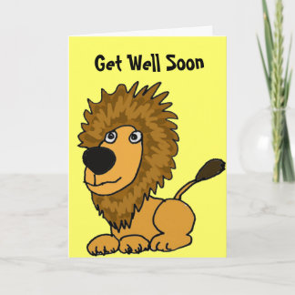 AY- Lion Cartoon Get Well Card
