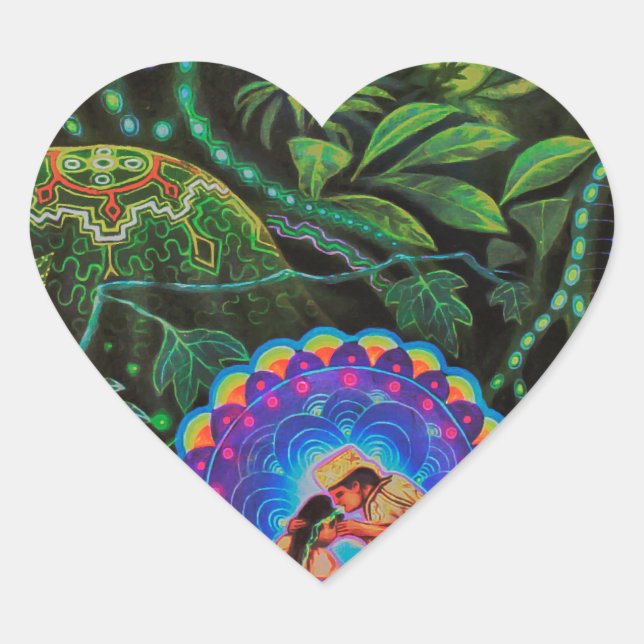 Ayahuasca Vision Heart Sticker (Front)