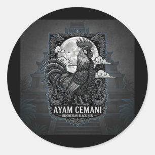 Ayam Cemani - Black Chicken Indonesia Indonesian A Classic Round Sticker