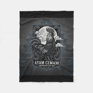 Ayam Cemani - Black Chicken Indonesia Indonesian A Fleece Blanket