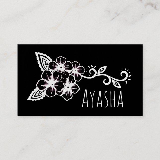 Ayasha Indigenous Floral Business Card (Front)