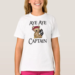 Aye Aye Captain Teddy Bear Pirate Ringer T-Shirt