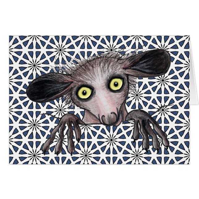 Aye-aye Lemur Note Card (Front Horizontal)