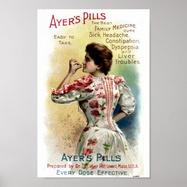 Ayers Pills Vintage Advertising Poster (Front)