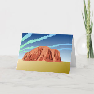 Ayers rock Australia art Holiday Card