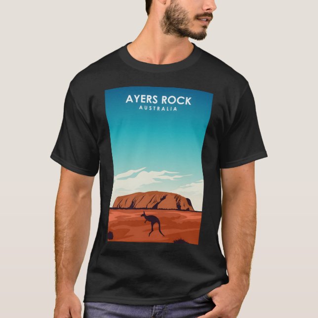 Ayers Rock Uluru Australia Travel Poster  T-Shirt (Front)