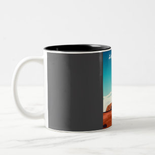 Ayers Rock Uluru Australia Travel Poster Two-Tone Coffee Mug