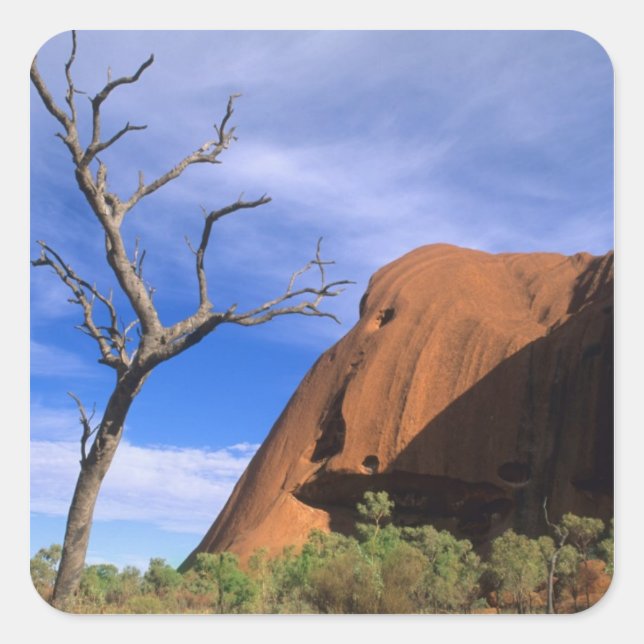 Ayers Rock Uluru in the Outback Australia Square Sticker (Front)