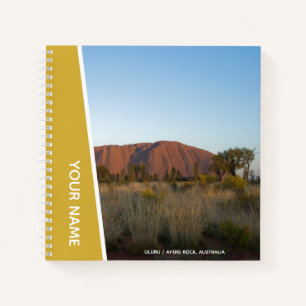 Ayers Rock, Uluru, Outback Australia, Gold Square Notebook