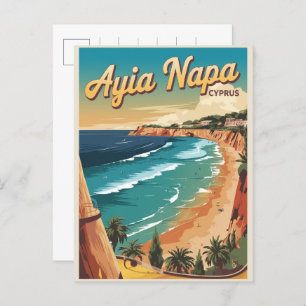 Ayia Napa Cyprus, white beach Mediterranean gifts Postcard
