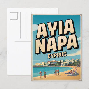Ayia Napa Cyprus, white beach Mediterranean gifts Postcard